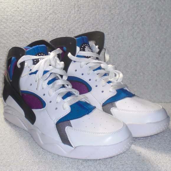 Nike Air Flight Huarache PRM QS White Black Lyon Blue Berry (686203-100) s10.5